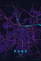 Pune City Map Poster