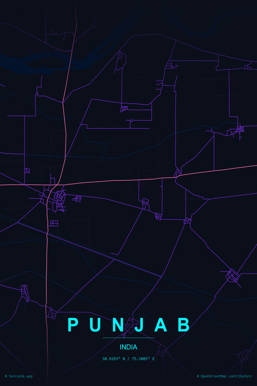 Punjab Map Poster