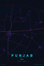 Punjab Map Poster