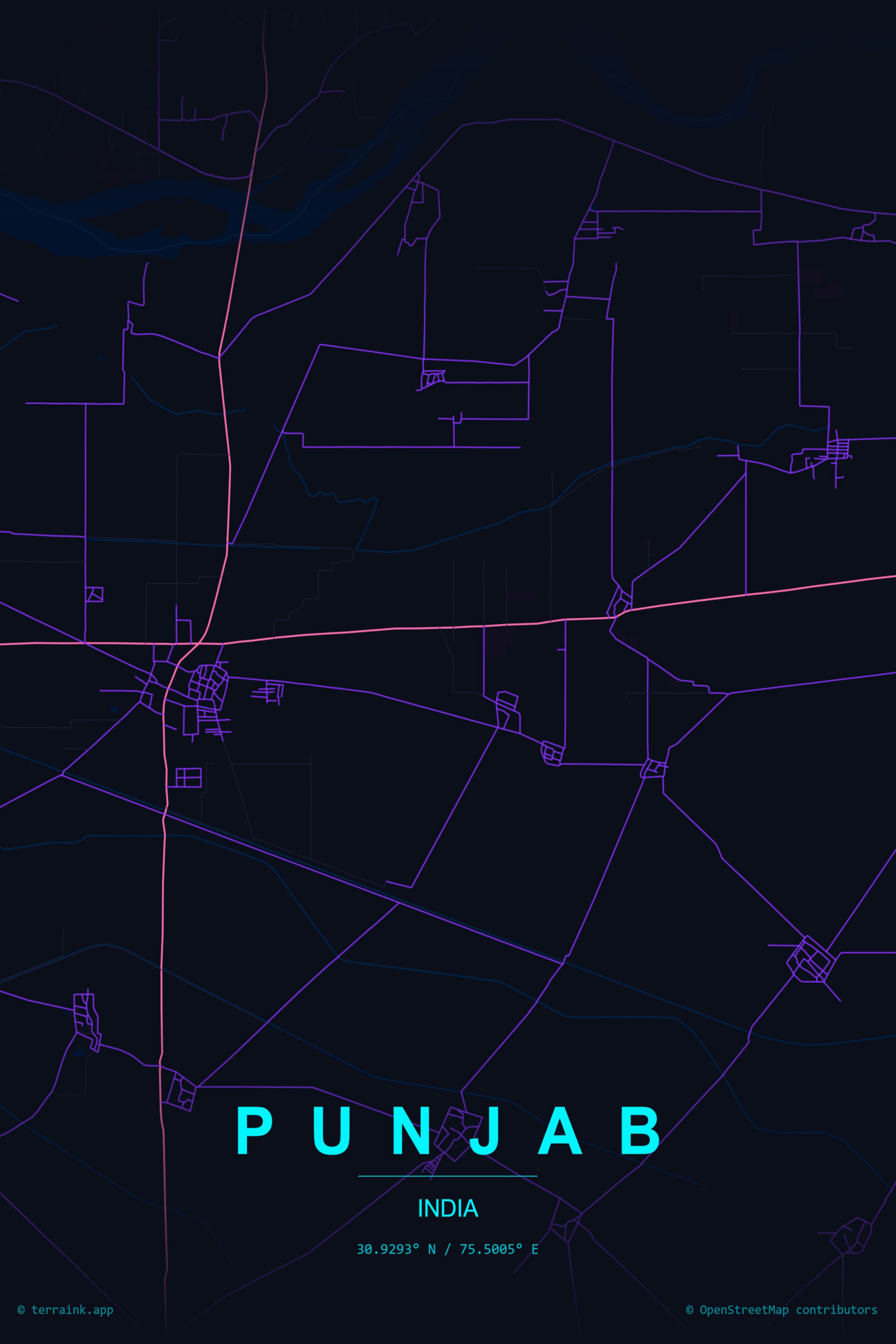 Punjab Map Poster