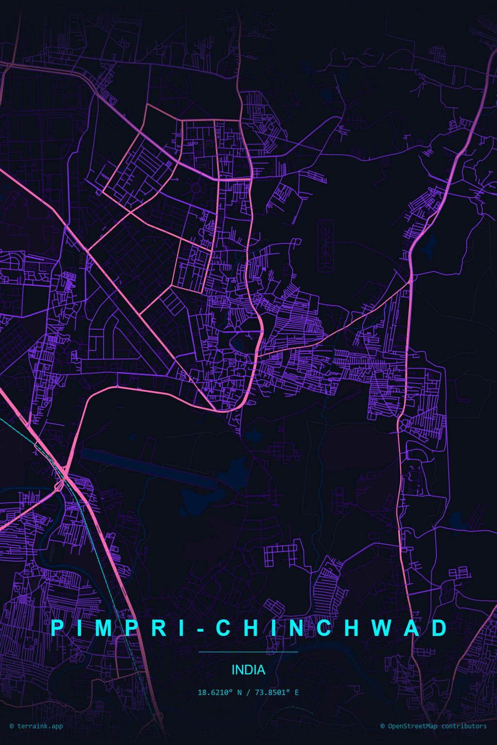 PCMC City Map Poster
