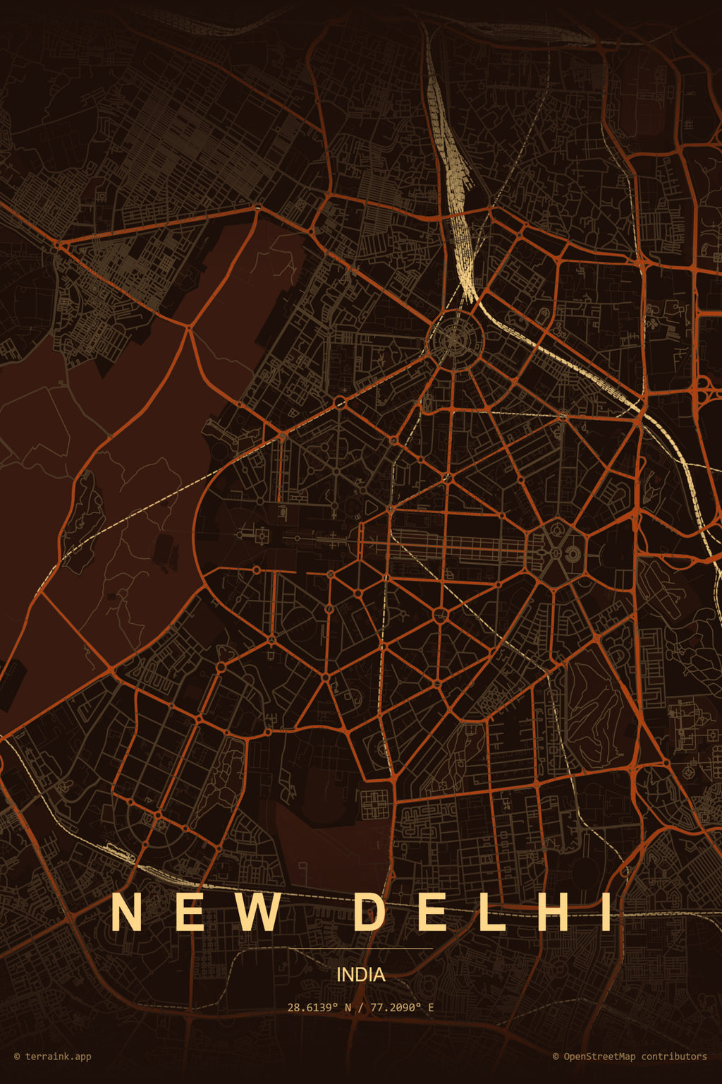 New Delhi Map Poster