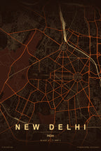 New Delhi Map Poster