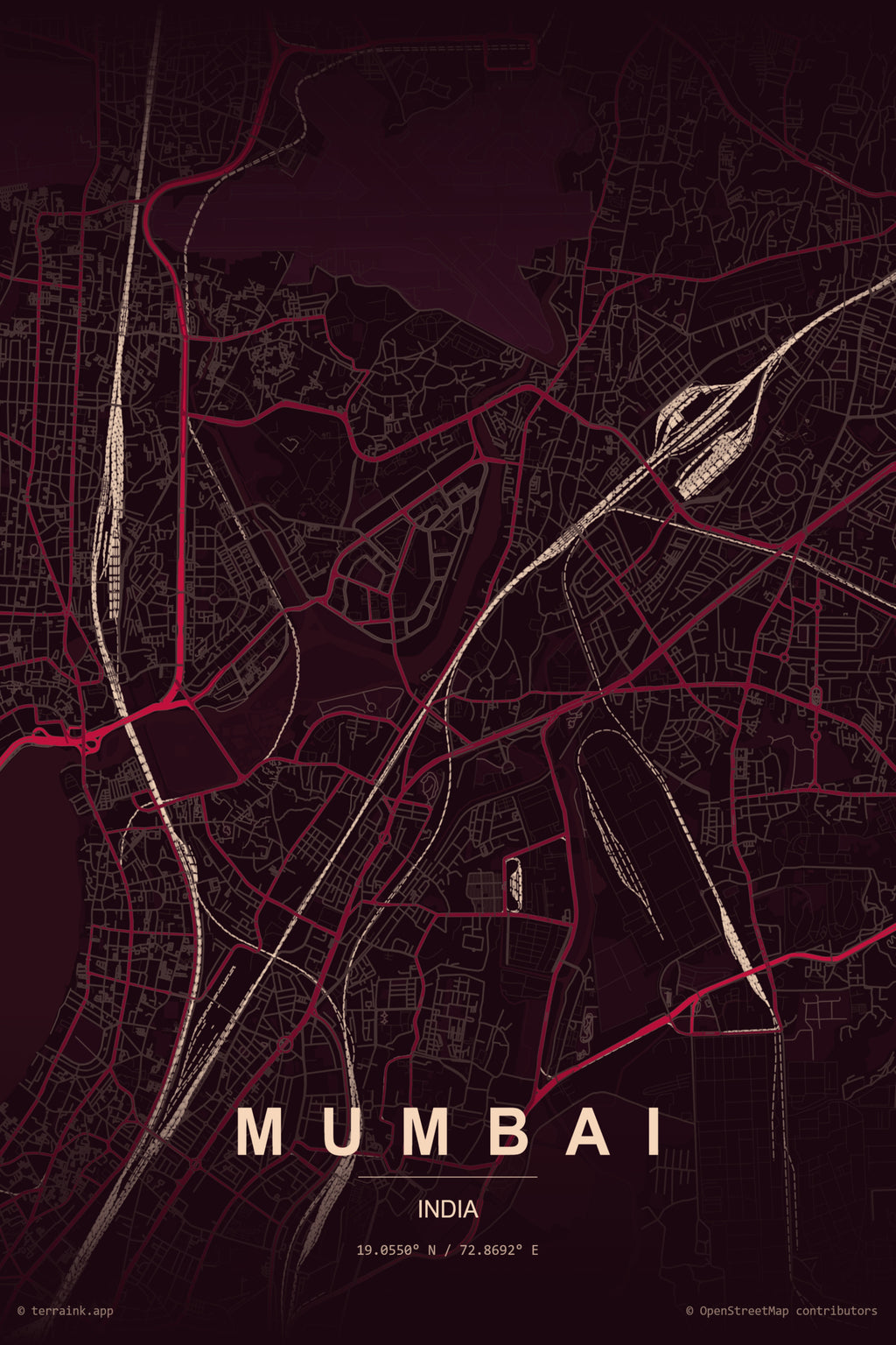 Mumbai Map Poster