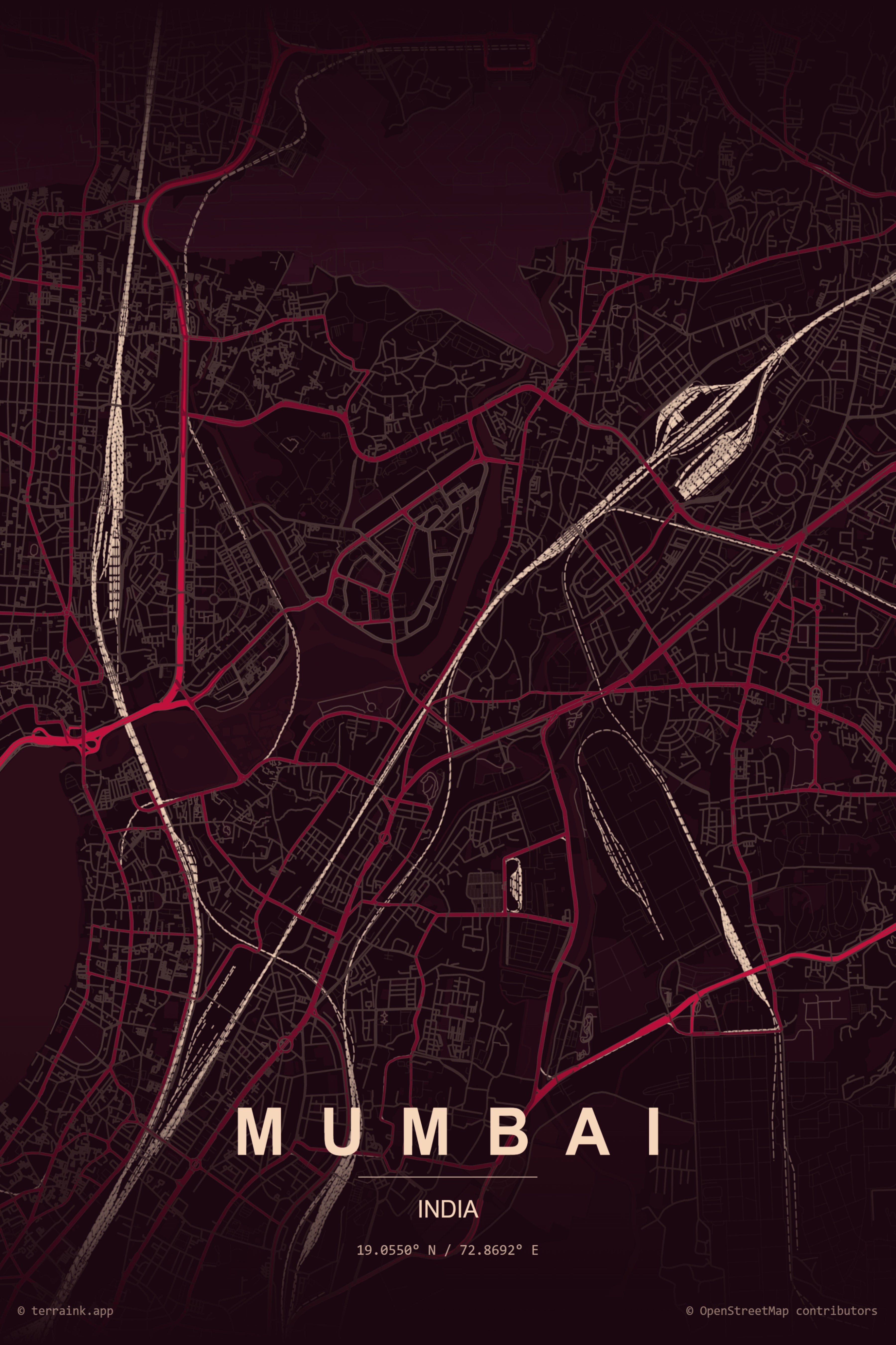 Mumbai Map Poster