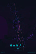 Manali Map Poster