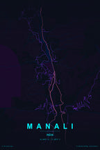 Manali Map Poster