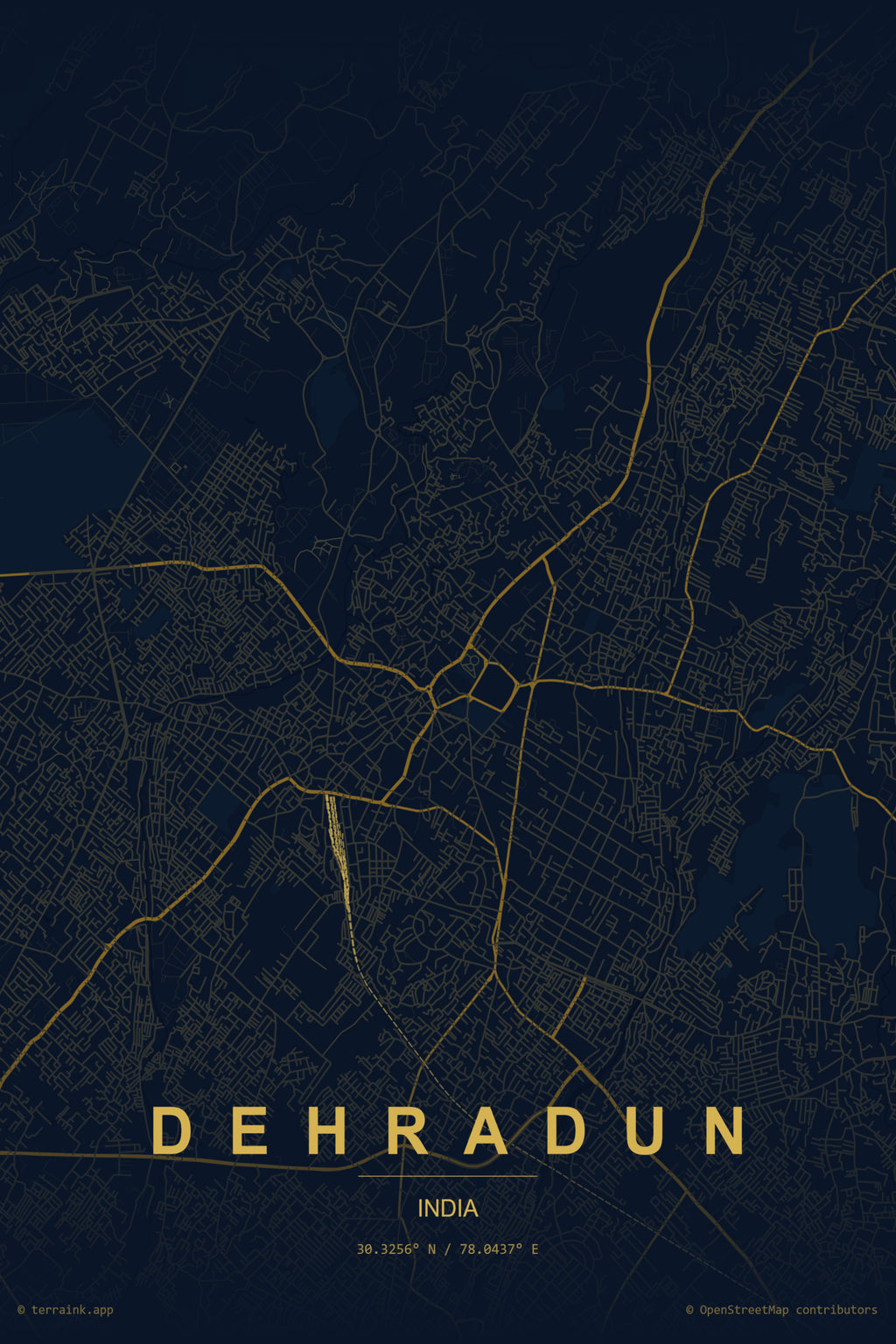 Dehradun Map Poster